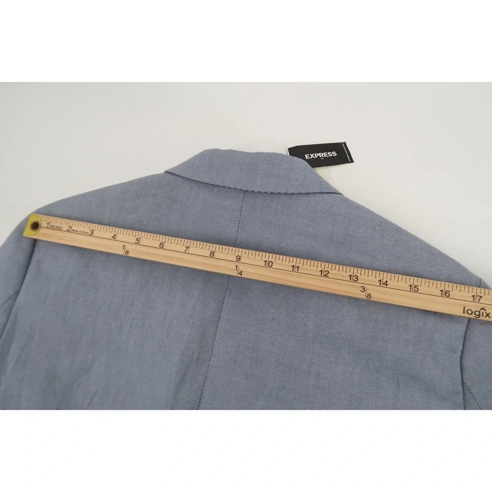 Express Blazer Mens 36R Blue Nailhead Photographer Fitted Suit Jacket NEW‎